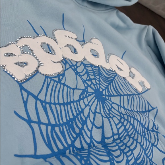 Spider hoodie web blue size small - Picture 2 of 4
